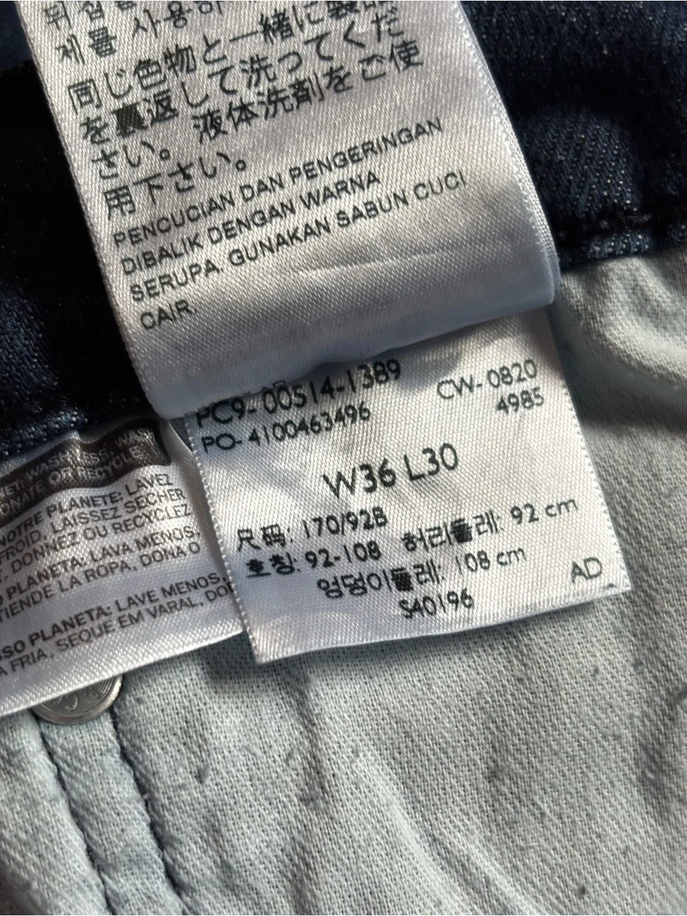 Levi's 514 Jeans Mens 36X30 Blue Dark Wash Denim Straight Leg Regular Fit Casual